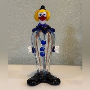 Vintage Imperialhandcrafted Glass Clown
Blown glass Figurine - Blue and Yellow